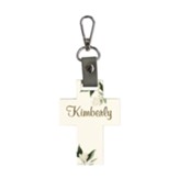Personalized, Keychain, Cross, Floral, with Name