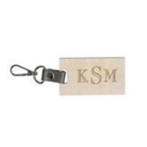 Personalized, Keychain, with Initials, Grey