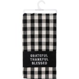 Thankful, Grateful, Blessed Plaid Dish Towel