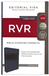 RVR Santa Biblia Ultrafina Compacta, Azul (Thinline Compact Bible, Soft-touch Blue)