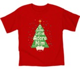 O Come Let Us Adore Him Shirt, Red, Toddler 4T