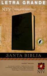 Biblia NTV Ed. Personal Letra Gde., Piel Imit. Verde Olivo, Ind.    (NTV Personal Size LgPt Bible, O. Green Imit. Leather, Ind.)