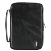 Leather Bible Cover, Black, X-Large