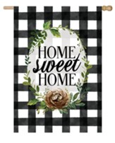 Home Sweet Home Gingham Flag, Large