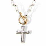 Cross Link Necklace, Gold/Silver