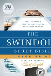NLT The Swindoll Study Bible Large Print LeatherLike, Black Indexed