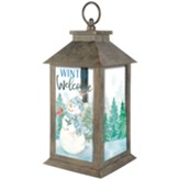 Winter Welcome, Watercolor Snowman, Lantern
