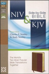 NIV and KJV Side-by-Side Bible , Imitation Leather, Tan & Black Cherry
