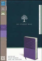 NIV Student Bible, Italian Duo-Tone, Lavender