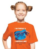 Wonderfully Made, Dinosaur Shirt, Orange, Youth Medium