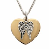 Angel Wings Heart Necklace, Gold/Silver