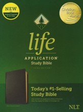 NLT Life Application Study Bible, Third Edition--black genuine leather, black-letter