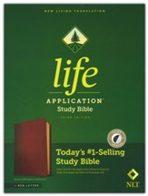 NLT Life Application Study Bible, Third Edition--soft leather-look, brown/tan (indexed) (red letter) - Imperfectly Imprinted Bibles
