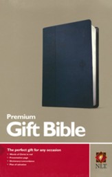 NLT Premium Gift Bible--soft  leather-look, blue