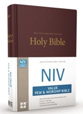 NIV Value Pew and Worship Bible--hardcover, burgundy