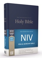 NIV Pew and Worship Bible--hardcover, blue