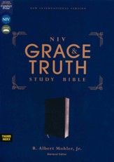 NIV Grace and Truth Study Bible, Comfort Print--European bonded leather, black (indexed)
