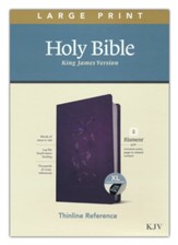 KJV Large-Print Thinline Reference Bible, Filament Enabled Edition--soft leather-look, floral/purple (indexed) - Imperfectly Imprinted Bibles