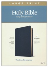 KJV Large-Print Thinline Reference Bible, Filament Enabled Edition--genuine leather, black - Imperfectly Imprinted Bibles