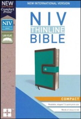 NIV Thinline Bible Compact Blue and Brown, Imitation Leather