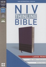 NIV Thinline Bible Large Print Purple, Imitation Leather - Slightly Imperfect