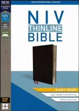 NIV Thinline Bible Giant Print Black Bonded Leather, Indexed