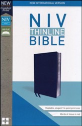 NIV Thinline Bible Navy, Bonded Leather - Imperfectly Imprinted Bibles
