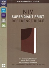 NIV Super-Giant Print Reference Bible--soft leather-look, brown - Slightly Imperfect