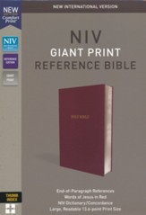 NIV Comfort Print Reference Bible, Giant Print, Leather-Look, Burgundy, Indexed - Slightly Imperfect