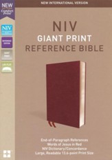 NIV Comfort Print Reference Bible, Giant Print, Bonded Leather, Burgundy