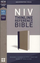 NIV Comfort Print Thinline Reference Bible, Cloth over Board, Blue and Tan - Slightly Imperfect