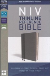 NIV Comfort Print Thinline Reference Bible, Imitation Leather, Gray