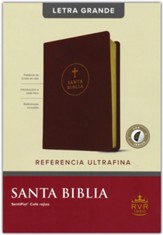 Santa Biblia RVR60, Edición de referencia ultrafina, letra grande Letra Roja, SentiPiel, Café rojizo, Índice (RVR60 UltraThin Reference Bible--soft leather-look, brown (indexed))