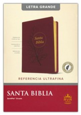 Santa Biblia RVR60, Edición de referencia ultrafina, letra grande Letra Roja, SentiPiel, Ciruela, Índice (RVR60 UltraThin Reference Bible--soft leather-look, plum (indexed))