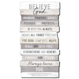 Believe God, Stacking Words Plaque