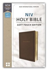 NIV Comfort Print Holy Bible, Soft Touch Edition, Imitation Leather, Brown - Slightly Imperfect