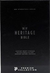 NIV Comfort Print Heritage Bible, Premium Leather, Black, Premier Collection - Slightly Imperfect