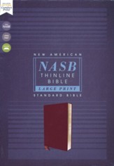 NASB Large-Print Thinline Bible, Red Letter Edition--bonded leather, burgundy - Slightly Imperfect