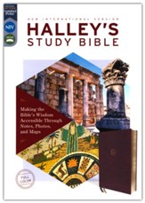 NIV Halley's Study Bible, Comfort Print, Leathersoft, Burgundy