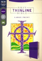 NRSV, Thinline Bible, Large Print, Leathersoft, Purple, Comfort Print - Imperfectly Imprinted Bibles