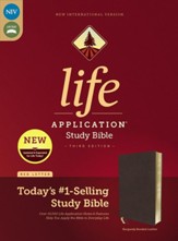 NIV Life Application Study Bible,  Third Edition--bonded leather, burgundy (indexed) - Imperfectly Imprinted Bibles