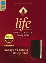 NIV Life Application Study Bible,  Third Edition--bonded leather, black (indexed) - Imperfectly Imprinted Bibles