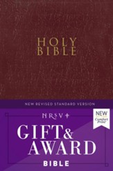 NRSV, Gift and Award Bible,  Leather-Look, Burgundy, Comfort Print