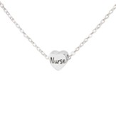 Nurse Heart Necklace, Silver