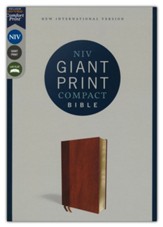 NIV Giant-Print Compact Bible, Comfort Print--soft leather-look, brown (red letter)