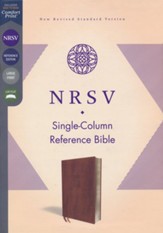 NRSV Single-Column Reference Bible,  Comfort Print--soft leather-look, brown