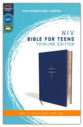 NIV Thinline Bible for Teens, Comfort Print--soft leather-look, blue (red letter)