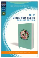 NIV Thinline Bible for Teens, Comfort Print--cloth over board, floral (red letter) - Slightly Imperfect