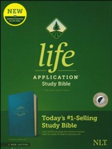 NLT Life Application Study Bible, Third Edition--soft leather-look, teal blue (indexed) Red Letter - Imperfectly Imprinted Bibles
