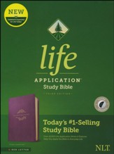 NLT Life Application Study Bible, Third Edition--soft leather-look, purple (indexed) - Slightly Imperfect